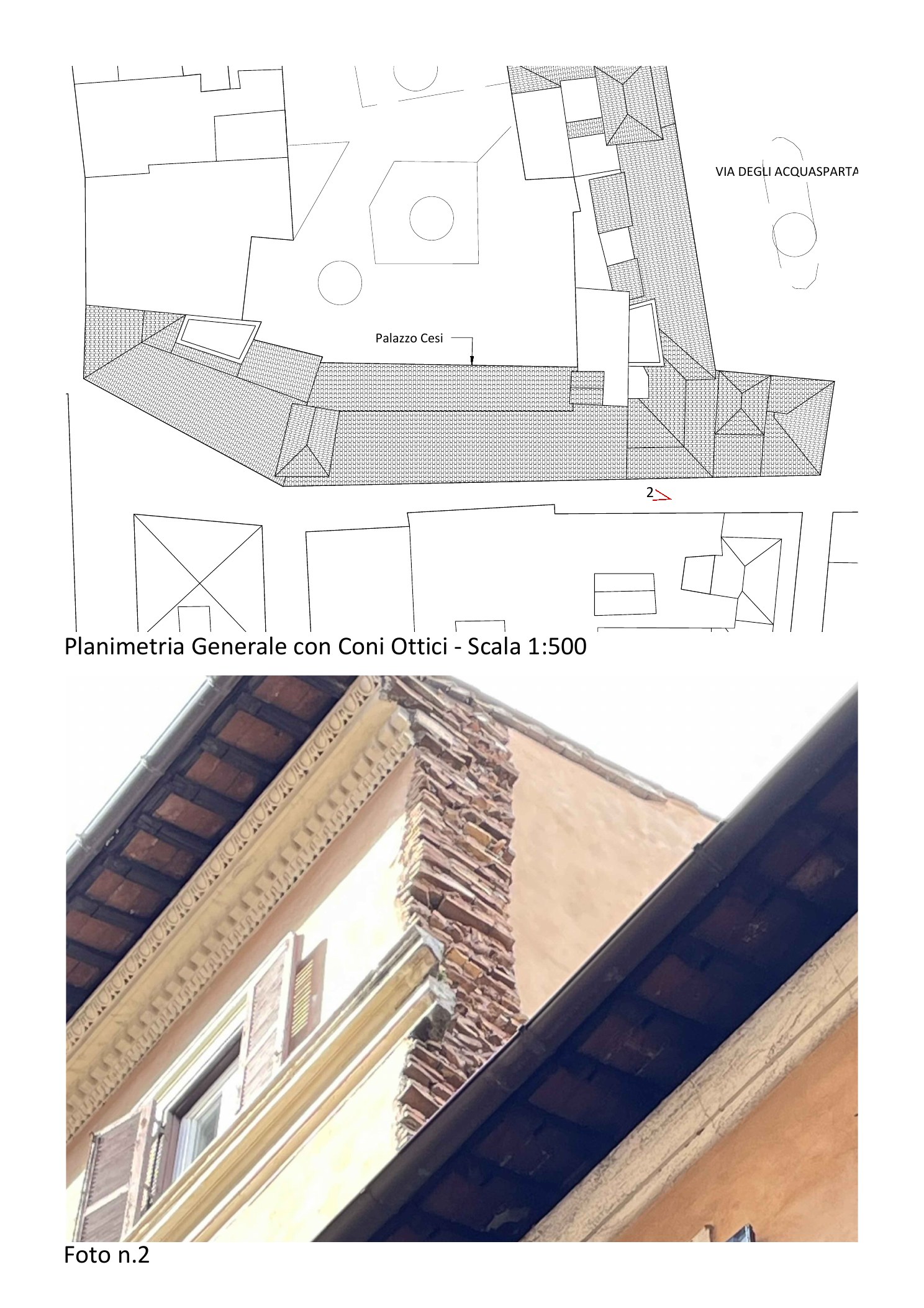 Palazzo Cesi, dettaglio della fronte architettonica